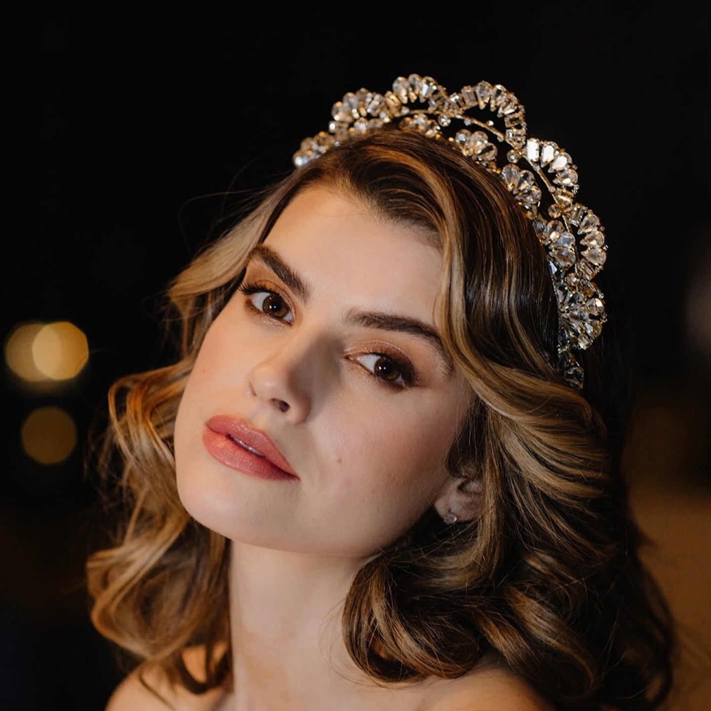 Garbo Art Deco style halo crown